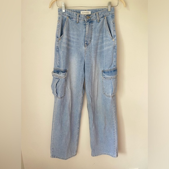 The Frankie Shop Pants Women’s Small Jeans Kai Cargo Denim Pants Worn Wash - Picture 4 of 13